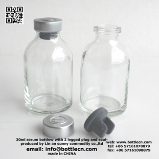 serum bottles with crimp aluminum seals rubber stopper 